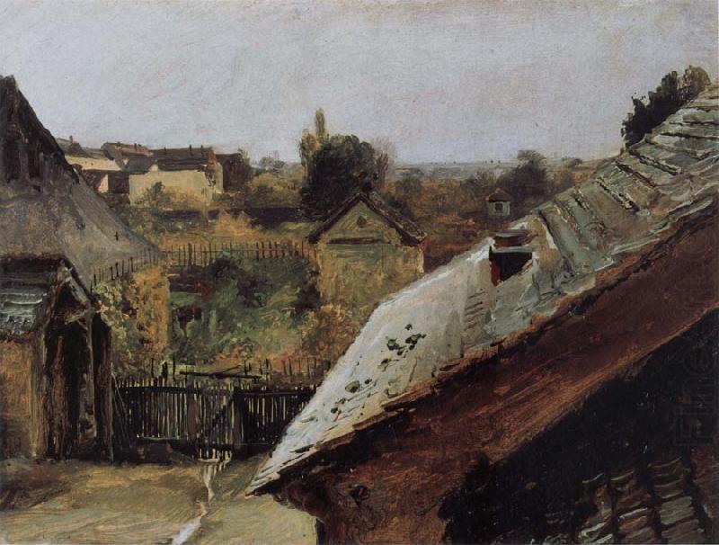View of Roofs and Gardens, Carl Blechen